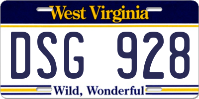 WV license plate DSG928