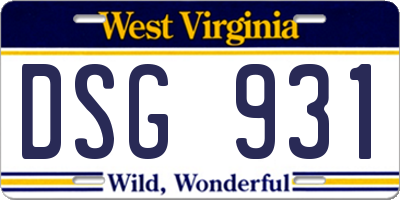 WV license plate DSG931