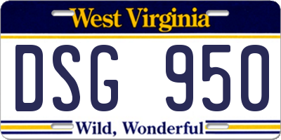 WV license plate DSG950