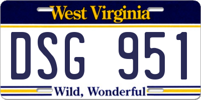 WV license plate DSG951