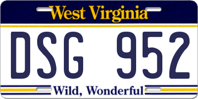 WV license plate DSG952
