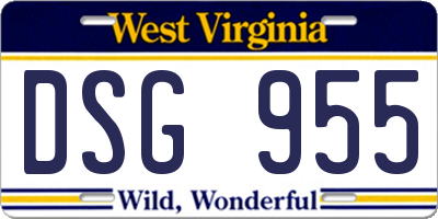 WV license plate DSG955