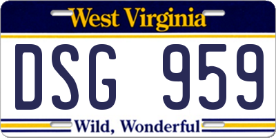 WV license plate DSG959
