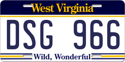 WV license plate DSG966
