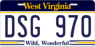 WV license plate DSG970