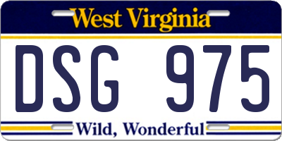WV license plate DSG975