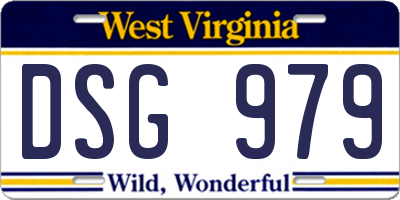 WV license plate DSG979