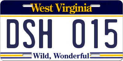 WV license plate DSH015