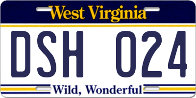 WV license plate DSH024