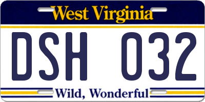 WV license plate DSH032