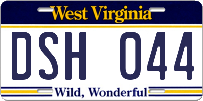 WV license plate DSH044