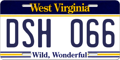 WV license plate DSH066