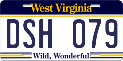 WV license plate DSH079