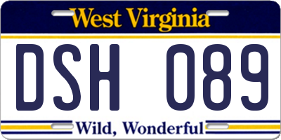 WV license plate DSH089