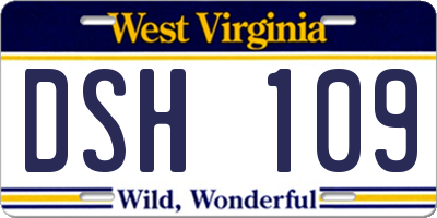 WV license plate DSH109
