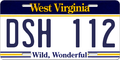 WV license plate DSH112