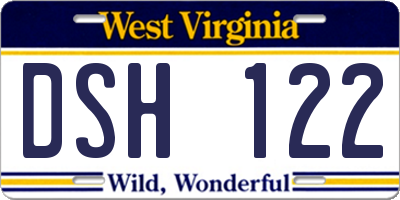WV license plate DSH122