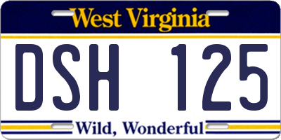 WV license plate DSH125
