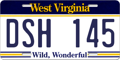 WV license plate DSH145