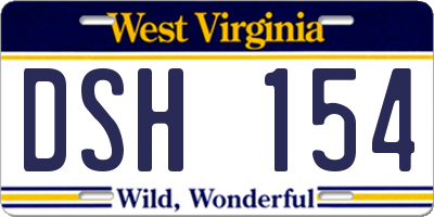 WV license plate DSH154