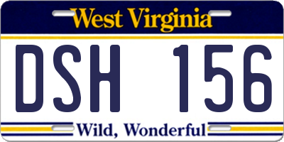 WV license plate DSH156