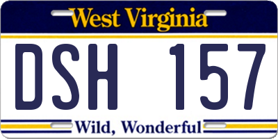 WV license plate DSH157