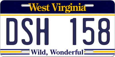WV license plate DSH158