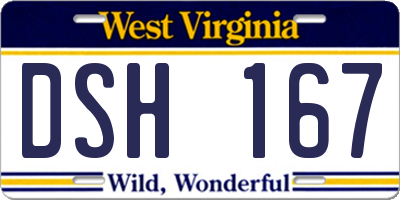 WV license plate DSH167