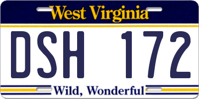 WV license plate DSH172