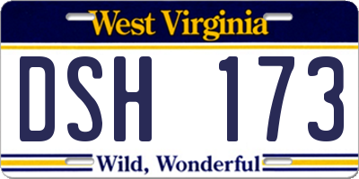 WV license plate DSH173