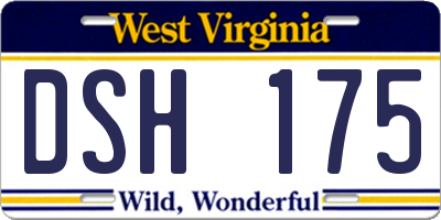 WV license plate DSH175