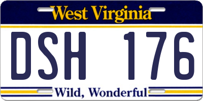 WV license plate DSH176