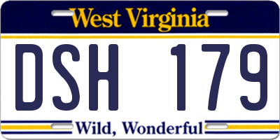 WV license plate DSH179