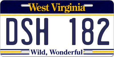 WV license plate DSH182