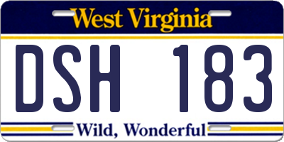 WV license plate DSH183