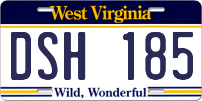 WV license plate DSH185