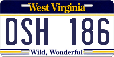 WV license plate DSH186
