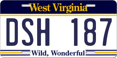 WV license plate DSH187
