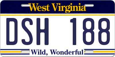 WV license plate DSH188