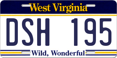 WV license plate DSH195