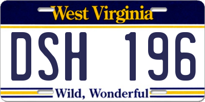 WV license plate DSH196