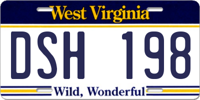 WV license plate DSH198