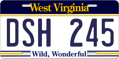 WV license plate DSH245