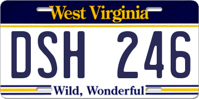 WV license plate DSH246