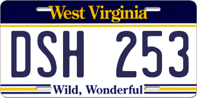 WV license plate DSH253