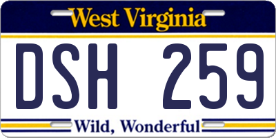 WV license plate DSH259