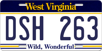 WV license plate DSH263