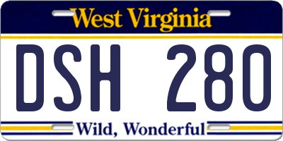 WV license plate DSH280