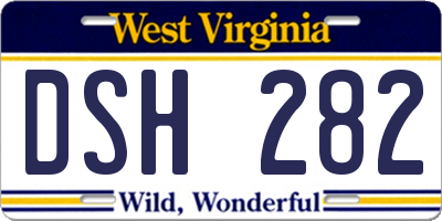 WV license plate DSH282