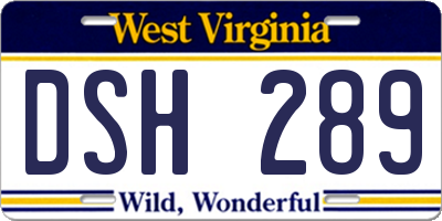 WV license plate DSH289